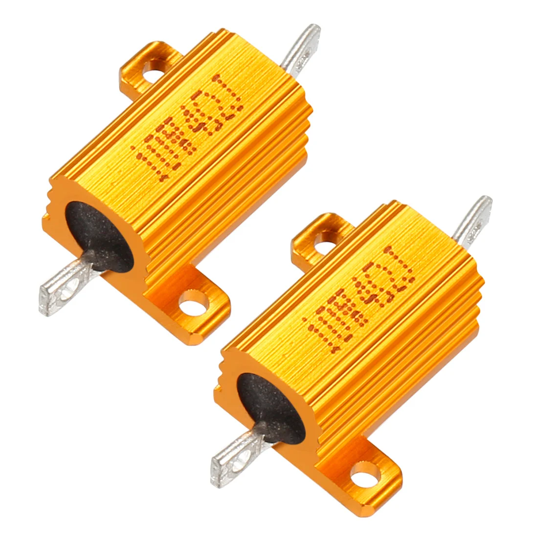 2 Pcs Aluminum Case Resistor 10W 4 Ohm Wirewound for LED Converter with Rod Post 10W4RJ