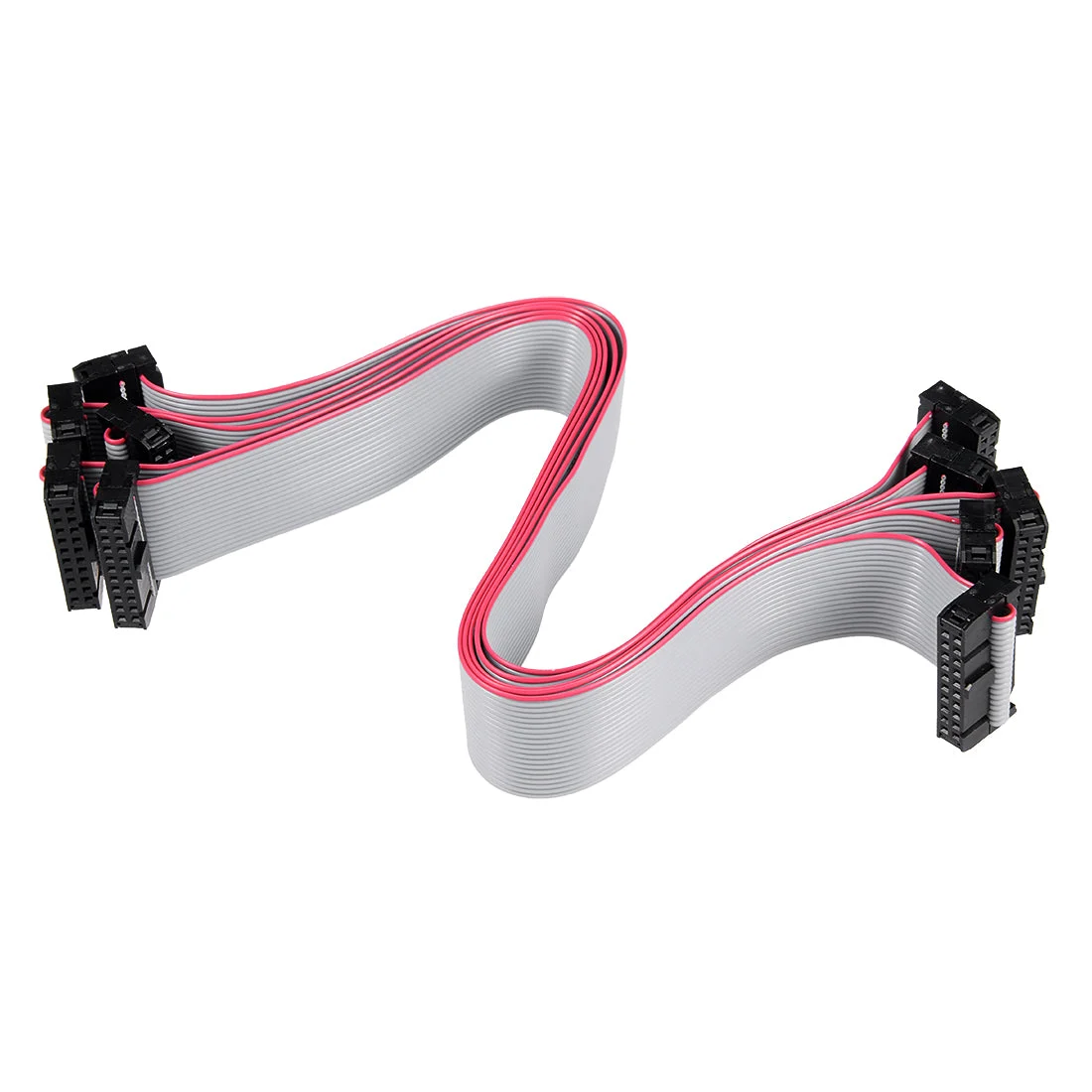 IDC 20 Pins Connector Flat Ribbon Cable Female Connector 30cm 2.54mm Pitch,5pcs