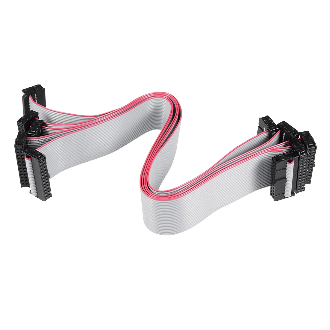 5Pcs IDC 24 Pins Connector Flat Ribbon Cable Female Connector 30cm 2.54mm Pitch