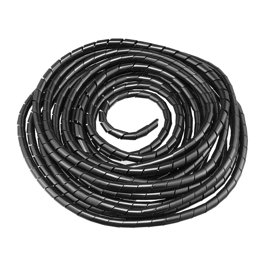 10mm Flexible Spiral Tube Cable Wire Wrap Computer Manage Cord Black 8-10M