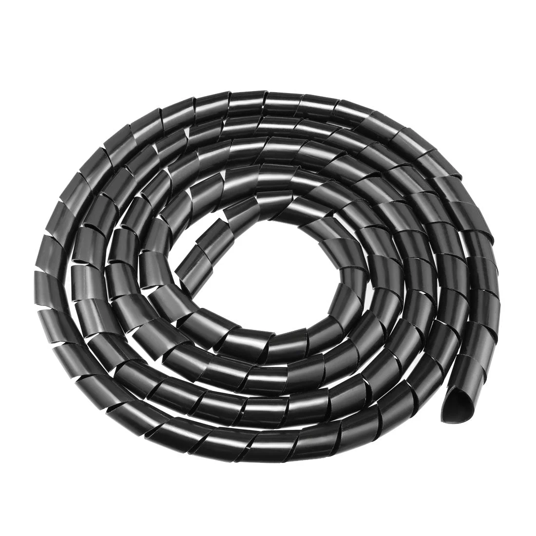 20mm Flexible Spiral Tube Cable Wire Wrap Computer Manage Cord Black 2.8M