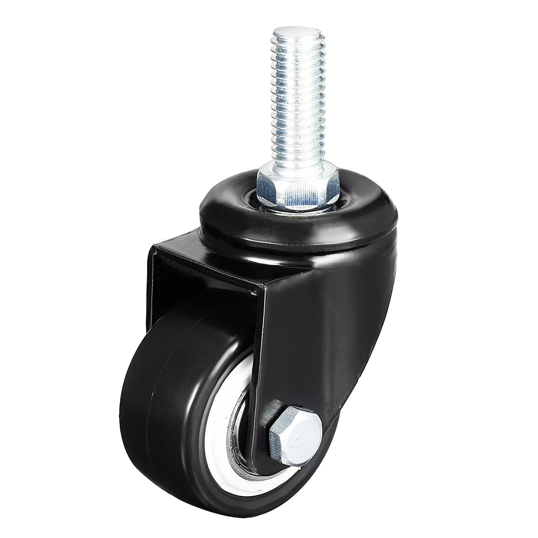 1.5 Inch Swivel Caster Wheels PU 360 Degree Threaded Stem Caster Wheel, M10 x 25mm, 110lb Capacity