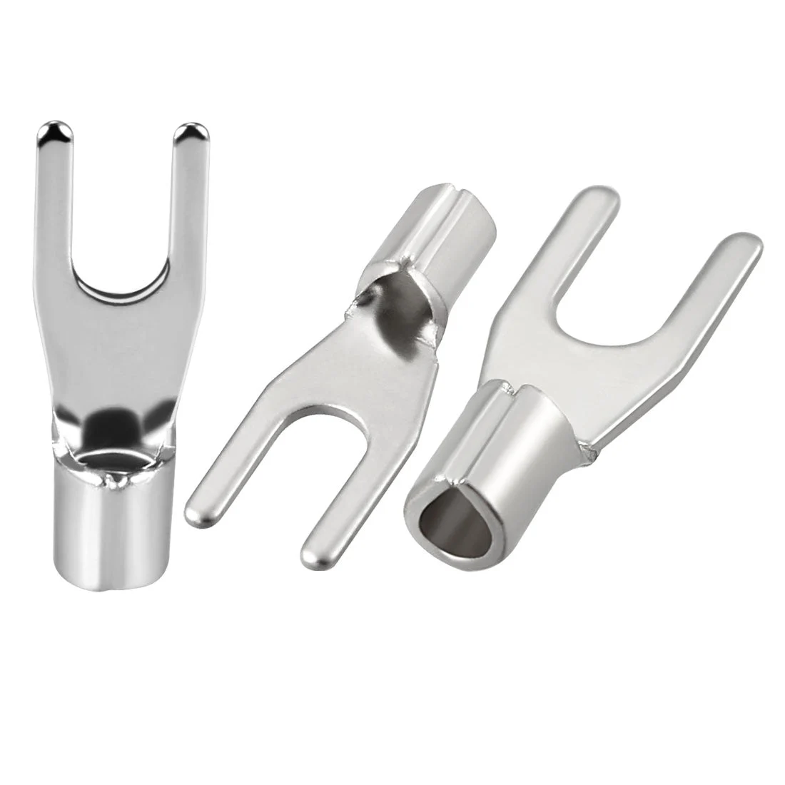 200x Fork Type Copper Non-Insulated Spade Terminals SNB2-3, 16-14 Wire Size, #4 Stud Size