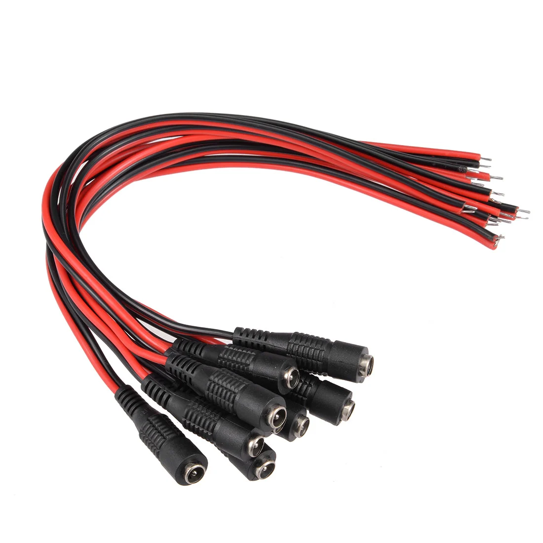 10pcs 5.5mm x 2.1mm Female DC Wire Power Pigtails Adapter Jack Socket Cables for CCTV Security Camera