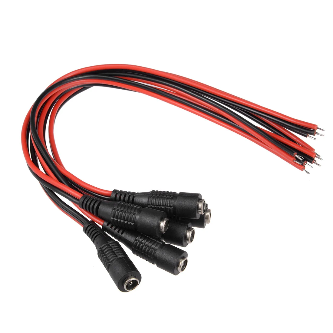 6pcs 5.5mm x 2.1mm Female DC Wire Power Pigtails Adapter Jack Socket Cables for CCTV Security Camera