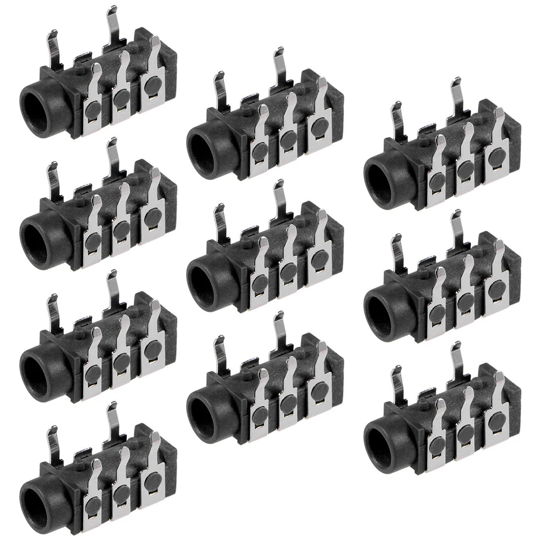 10Pcs PCB Mount 3.5mm 5 Pin Socket Headphone Stereo Jack Audio Video Connector Black PJ-313D