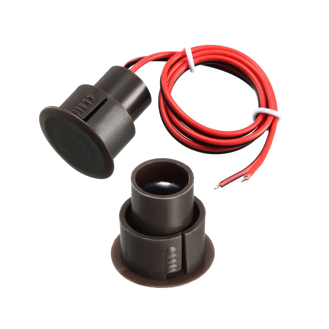 N.O. Recessed Wired Security Window Door Contact Sensor Alarm Magnetic Reed Switch Brown RC-36