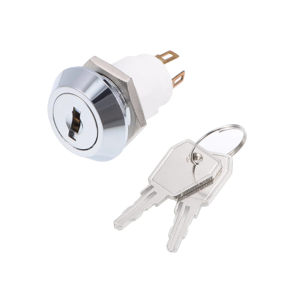 16mm 2 Positions NO OFF Electric Keylock Push Button Switch