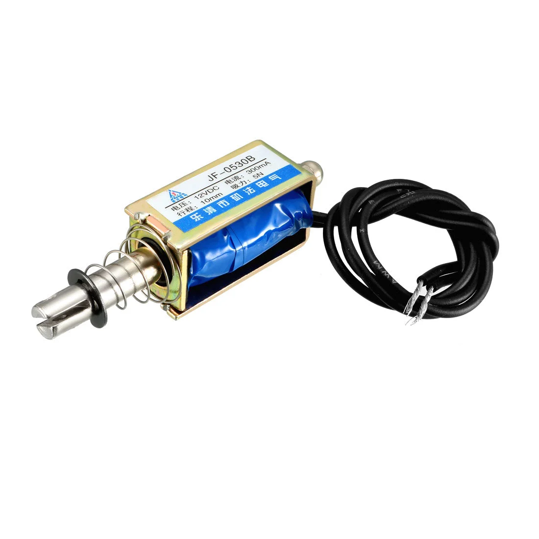 JF-0530B DC 12V 300mA 5N 10mm Pull Push Type Open Frame Linear Motion Solenoid Electromagnet