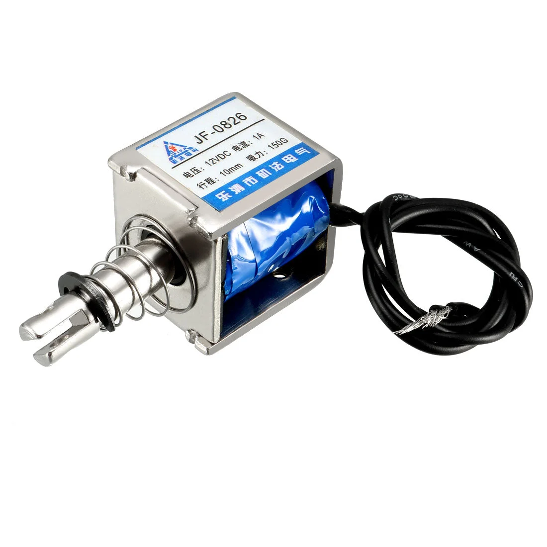 JF-0826 DC 12V 1A 150g 10mm Pull Type Open Frame Linear Motion Solenoid Electromagnet