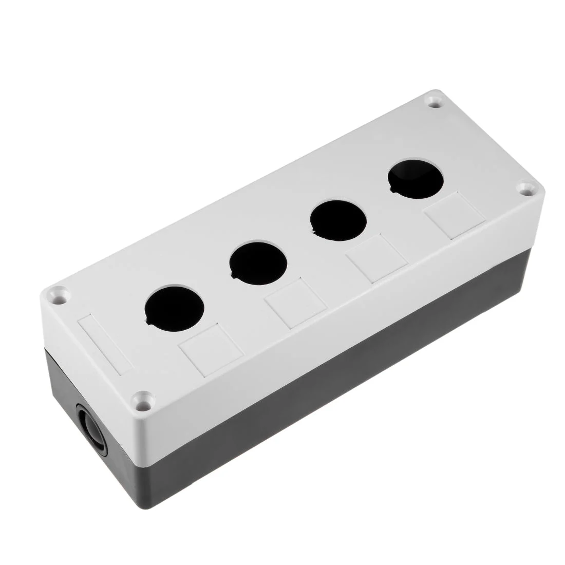 Uxcell Push Button Switch Control Station Box 22mm 4 Button Hole Waterproof Black and White