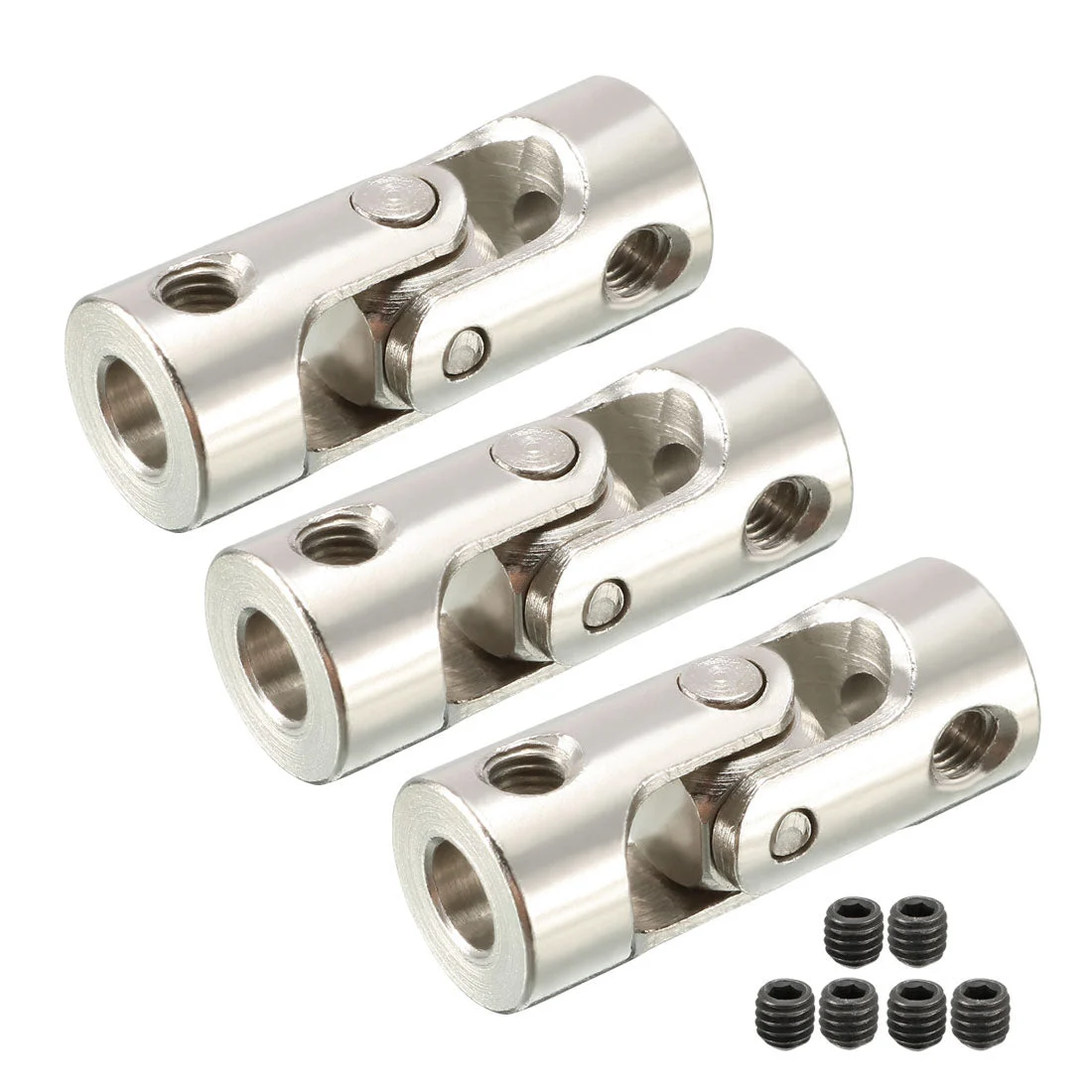 3pcs 3.175mm to 4mm Inner Dia Rotatable Universal Steering Shaft U Joint Coupler L23XD9