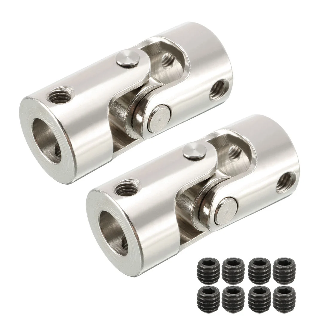 2pcs 8mm to 10mm Inner Dia Rotatable Universal Steering Shaft U Joint Coupler L35XD16