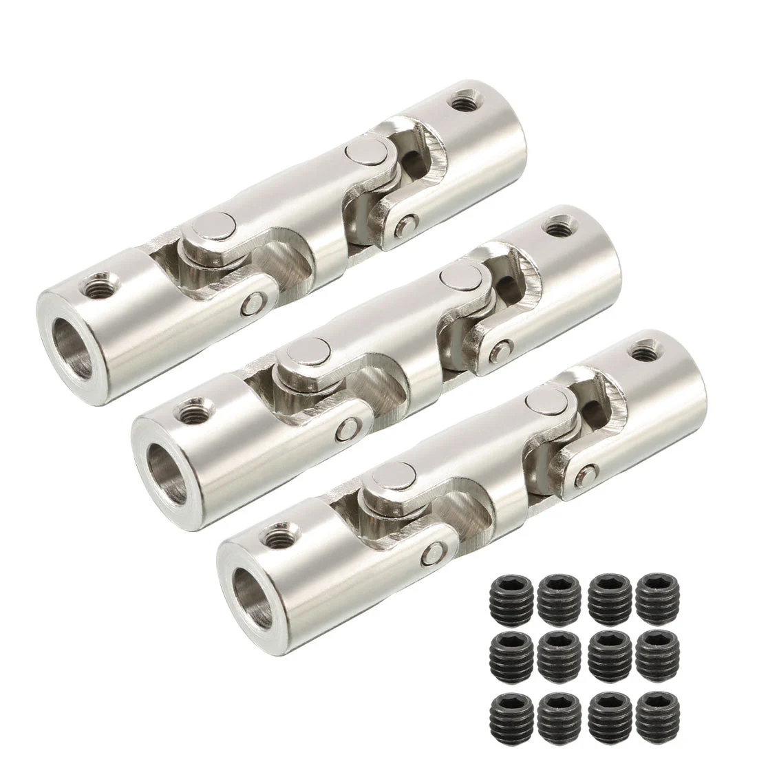 6mm to 6mm Inner Dia 2 Section Rotatable Universal Steering Shaft U Joint Coupler L52XD12 3pcs