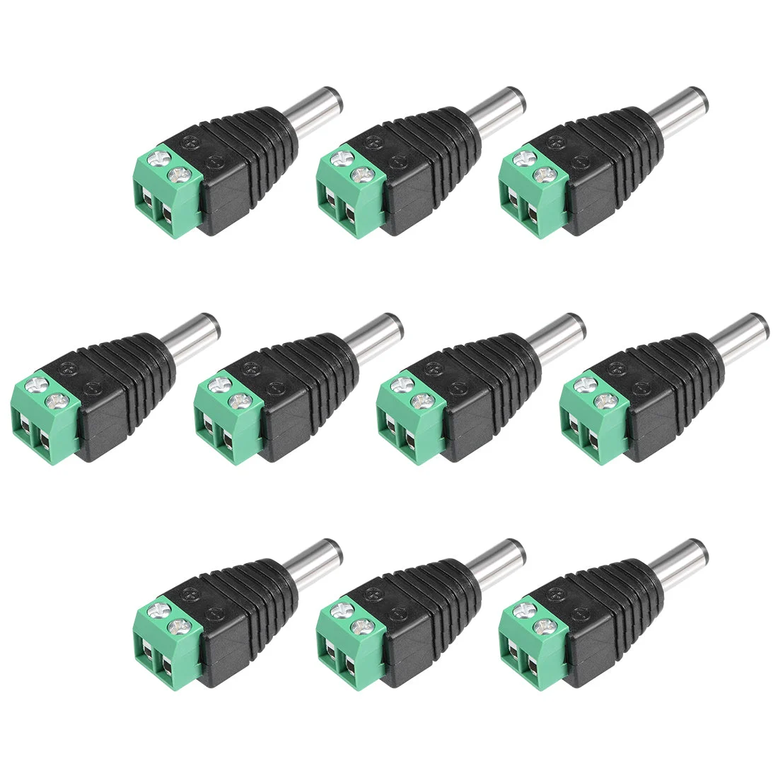 DC Male Connector 5.5x2.1mm Power Jack Adapter 10Pcs for Led Strip CCTV Security Camera Cable Wire Ends