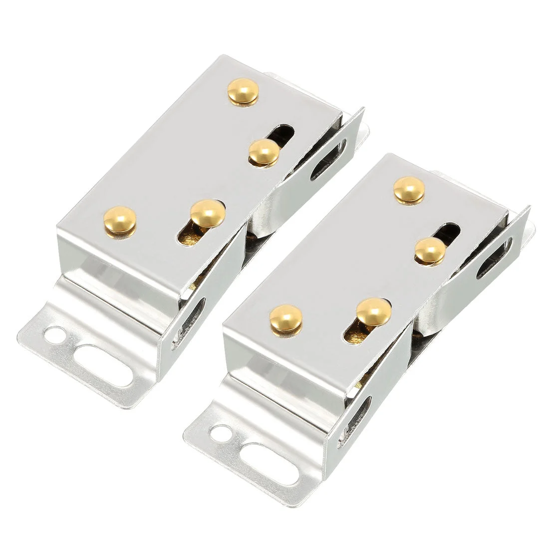 Wardrobe Door Stainless Steel Double Ball Roller Catch Latch Silver Tone 2pcs