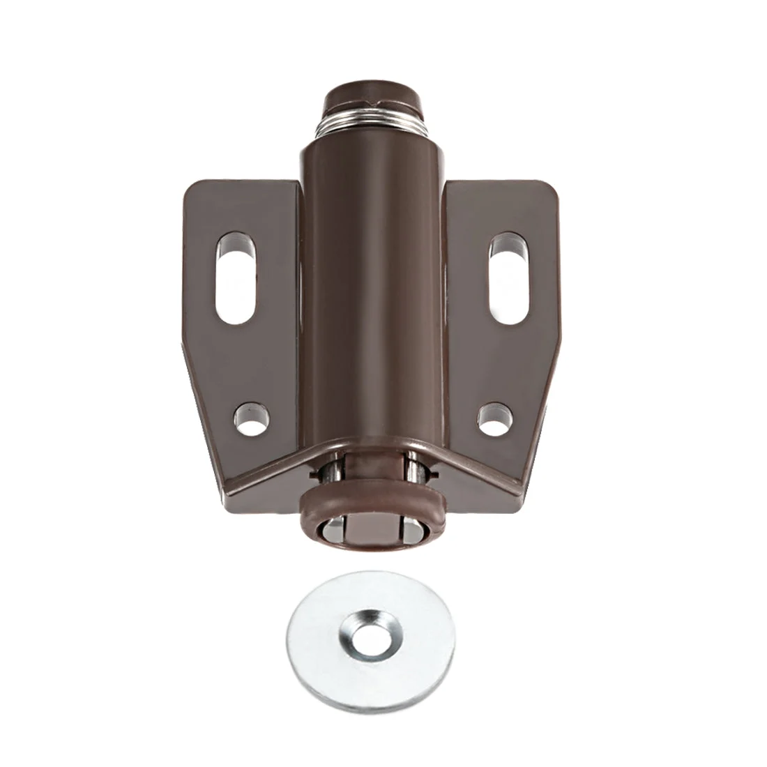Magnetic Touch Catch Latch Closures Nylon Brown for Cabinet Door Shutter 2Pcs