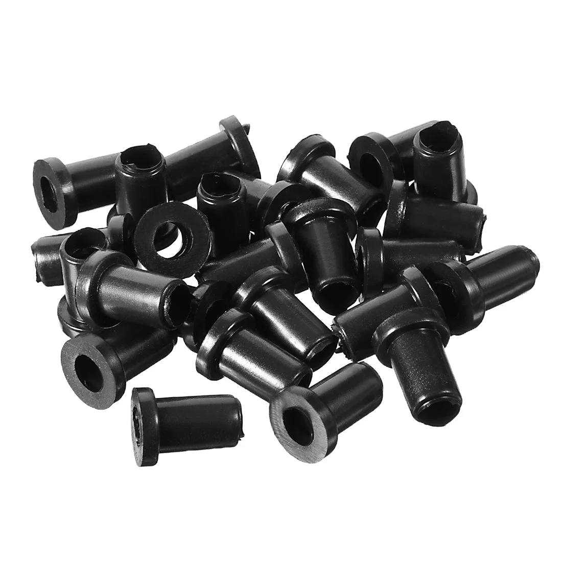 25Pcs 5mm Inner Dia PVC Strain Relief Cord Boot Protector Cable Sleeve Hose Black