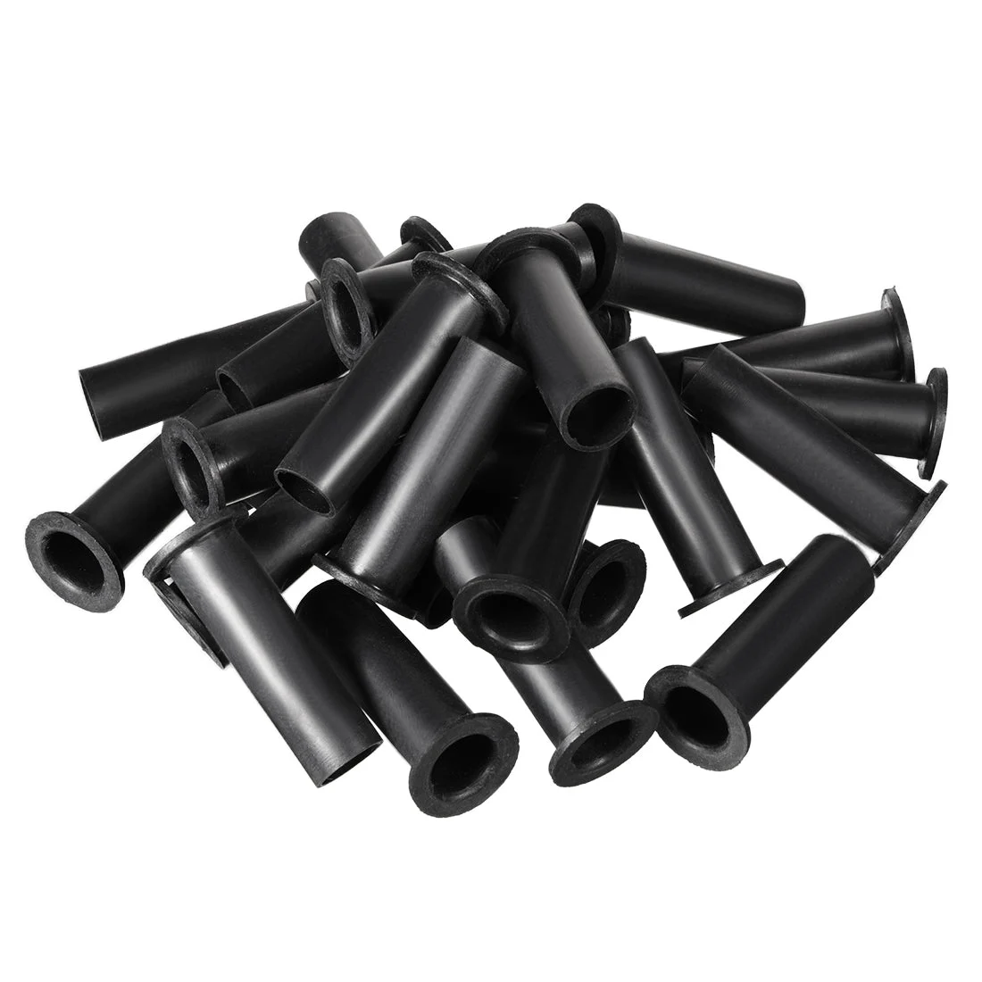 25 Pcs PVC Strain Relief Cord Boot Protector Cable Sleeve Hose 54mm Long Black