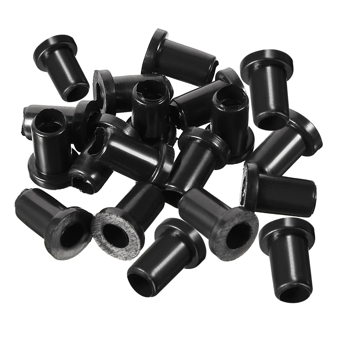 20Pcs 5mm Inner Dia PVC Strain Relief Cord Boot Protector Cable Sleeve Hose Black