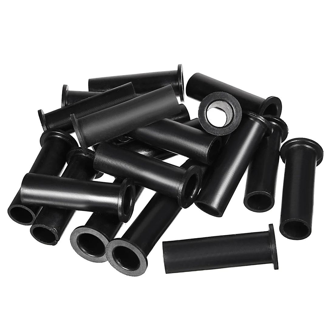 20 Pcs PVC Strain Relief Cord Boot Protector Cable Sleeve Hose 49mm Long Black