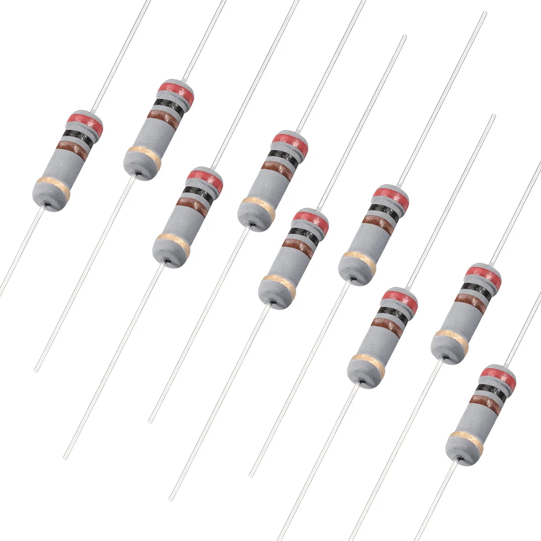 200Pcs 200 Ohm Resistor, 1W 5% Tolerance Carbon Film Resistors, 4 Bands for DIY Electronic Projects and Experiments