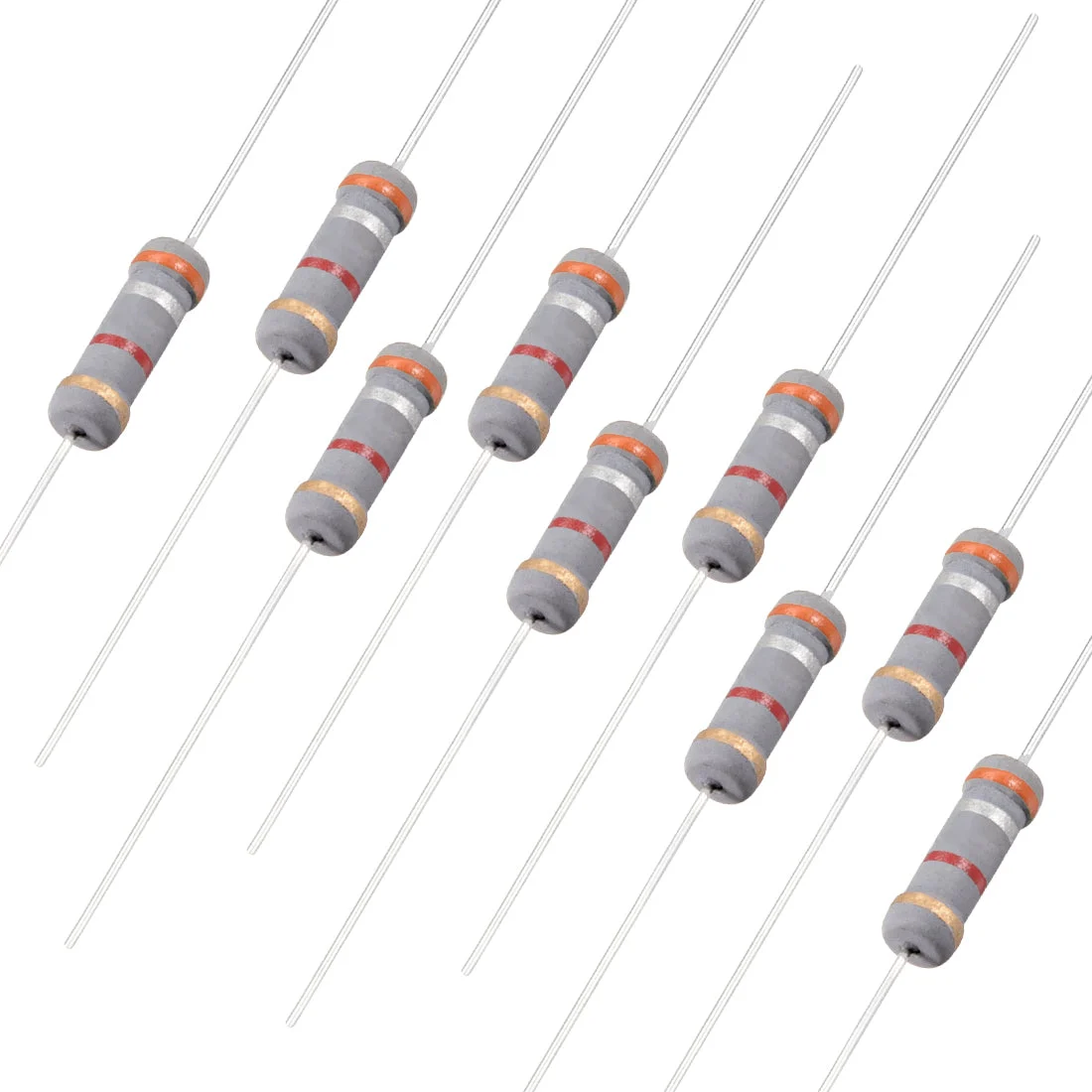 100 x Carbon Film Resistor 3.9k Ohm 1W 5%Tolerances 4 Color Bands