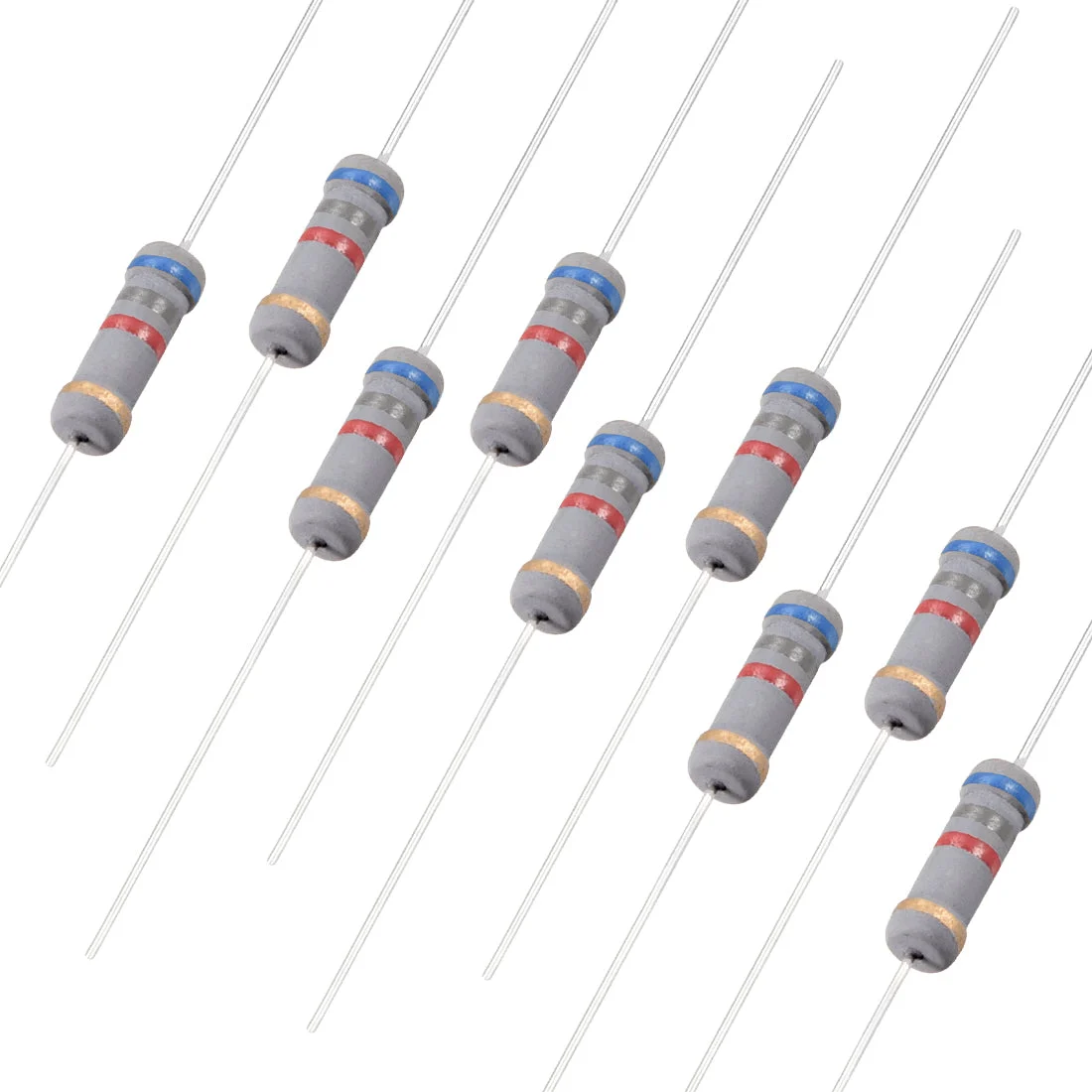100pcs 1W 6.8K Ohm Carbon Film Resistor 5% Tolerance 4 Color Bands