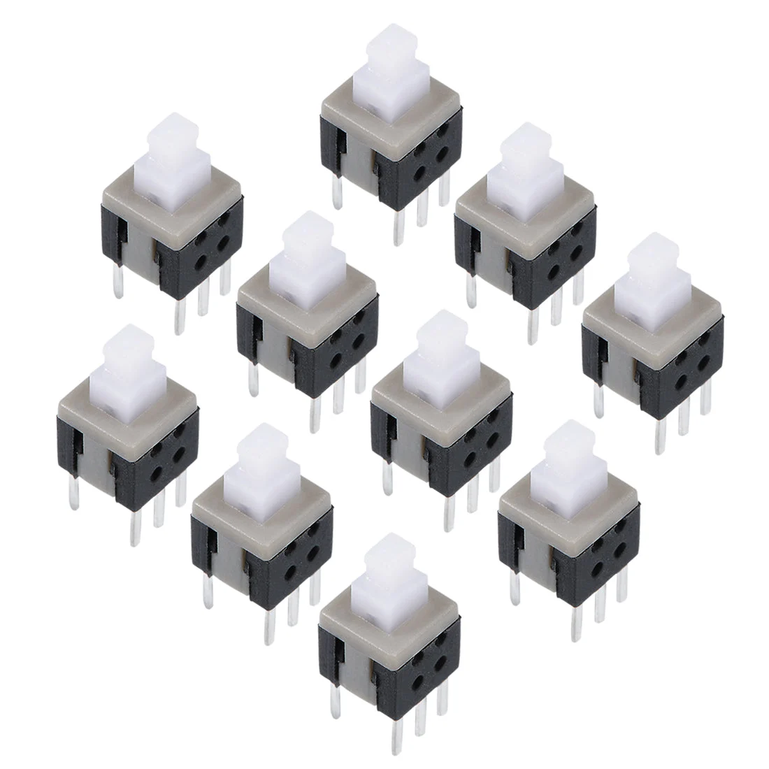5.8x5.8x10mm PCB DIP Mounting Tact Tactile Push Button Switch Latching 6 Pin 10PCS