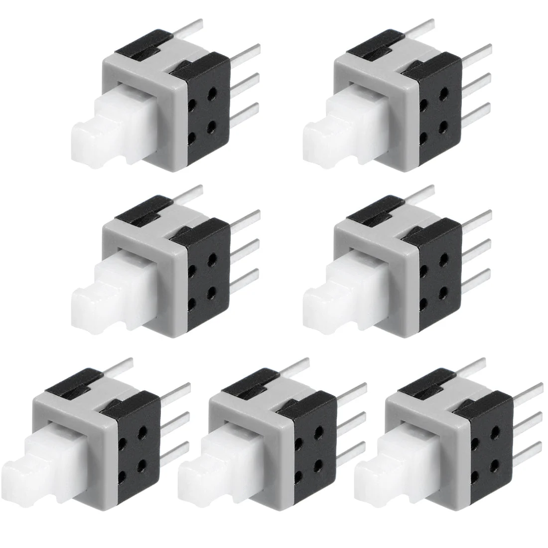 5.8x5.8x10mm PCB DIP Mounting Tact Tactile Push Button Switch Self Lock 6 Pin 7PCS
