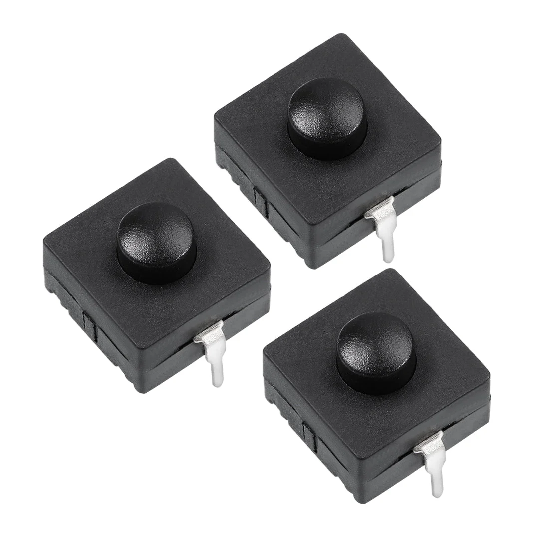 3 Pcs 12x12x9mm 2 Poles PCB Latching Tactile Tact Push Button Switch for Torch