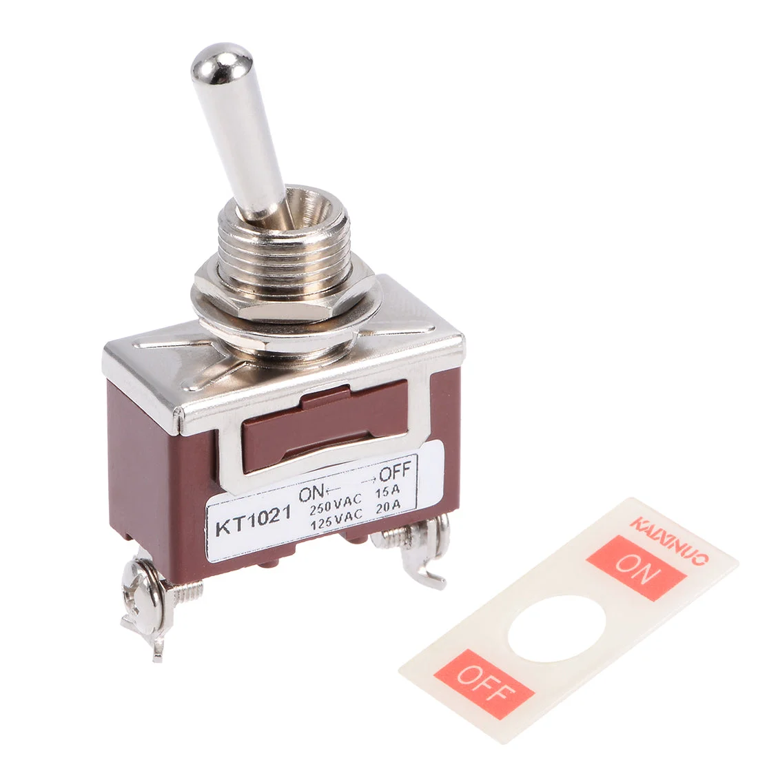 SPST Rocker Toggle Switch Heavy-Duty 15A 250V 20A 125V 2P ON/OFF Switch Metal Bat Lacthing