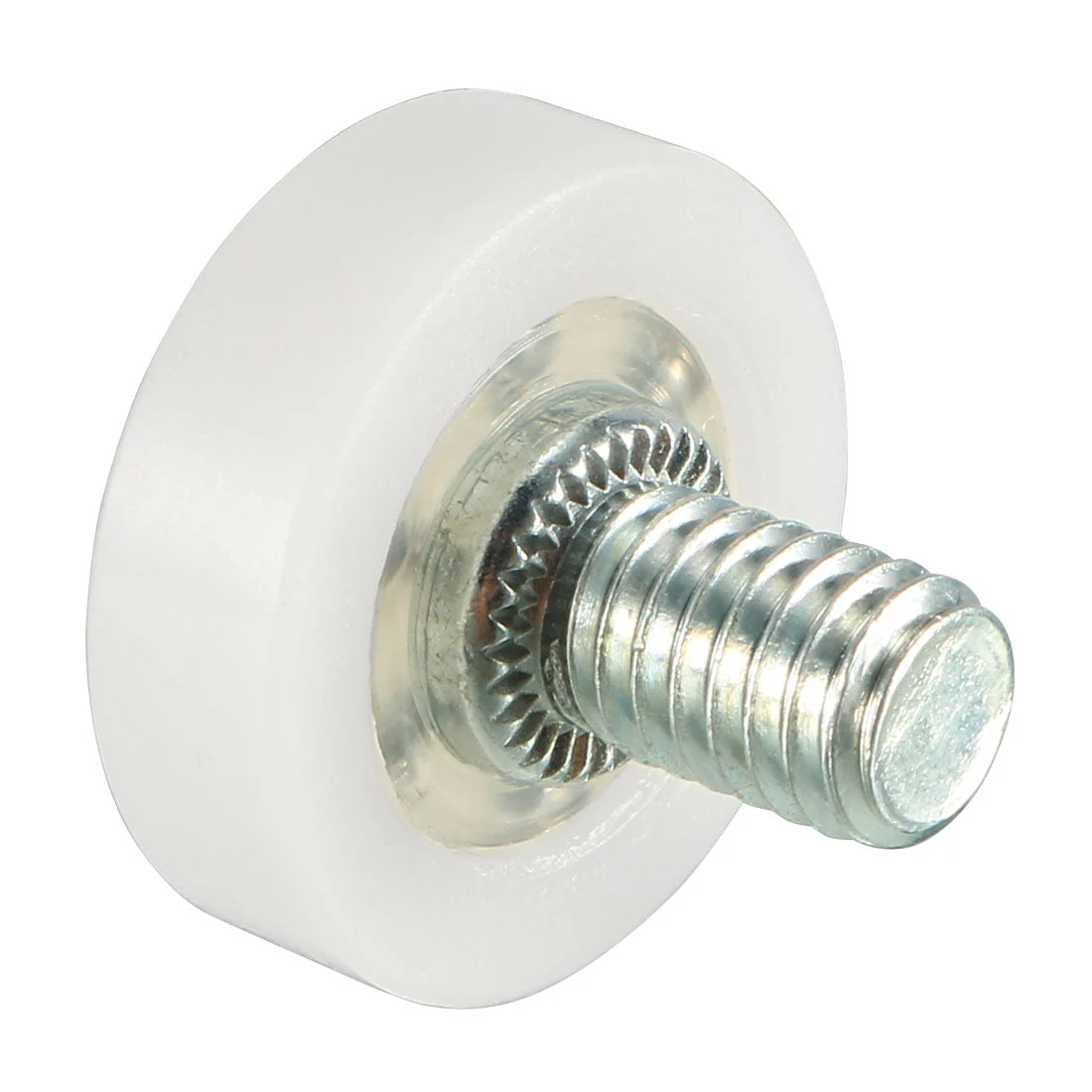 2pcs 19x6x1mm Roller Idler Bearing Pulley Sliding Conveyor Wheel Threaded Rod M6*8 white
