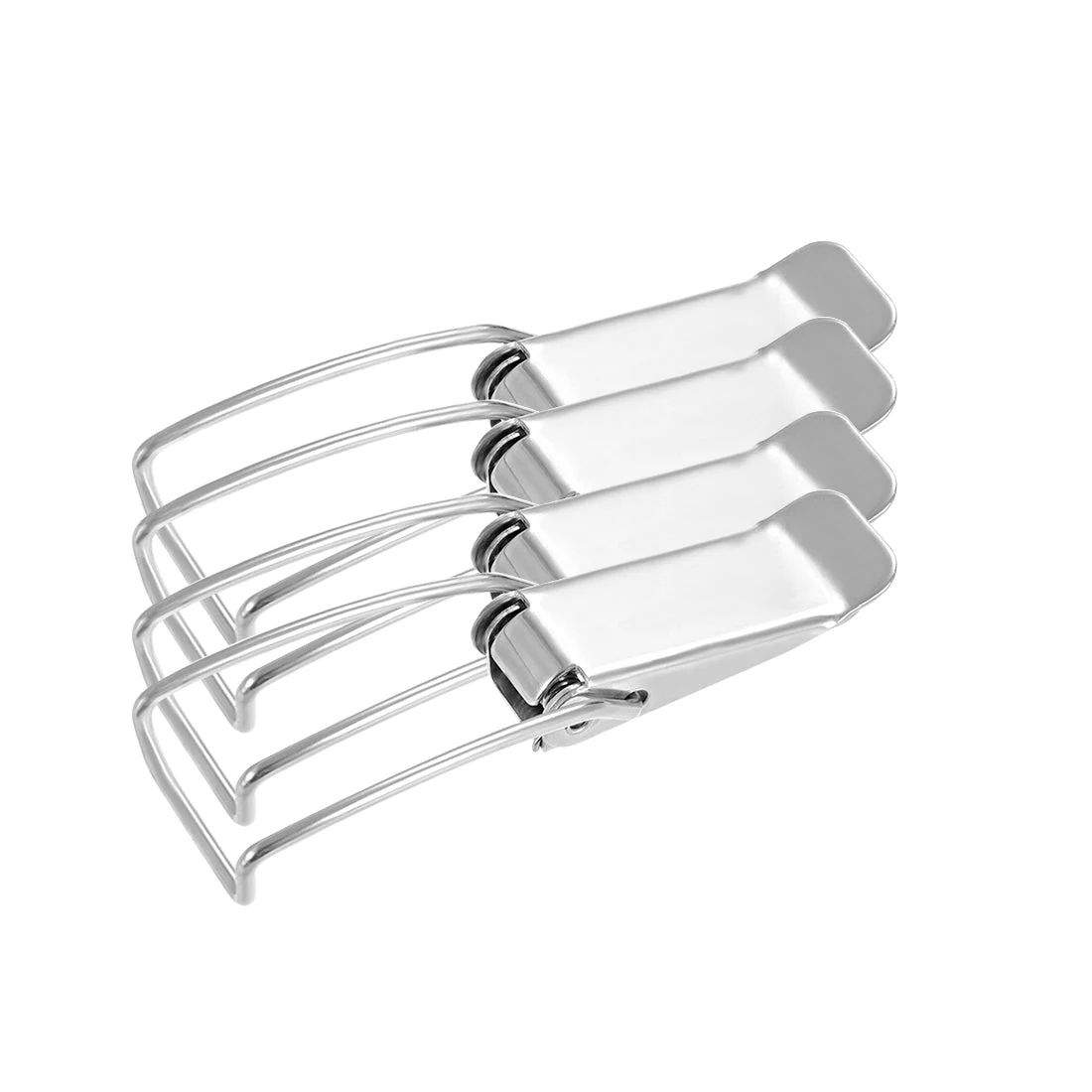 4pcs 201 Stainless Steel Spring Loaded Toggle Case Box Chest Trunk Latch Catches Hasps Clamps, 75mm Length