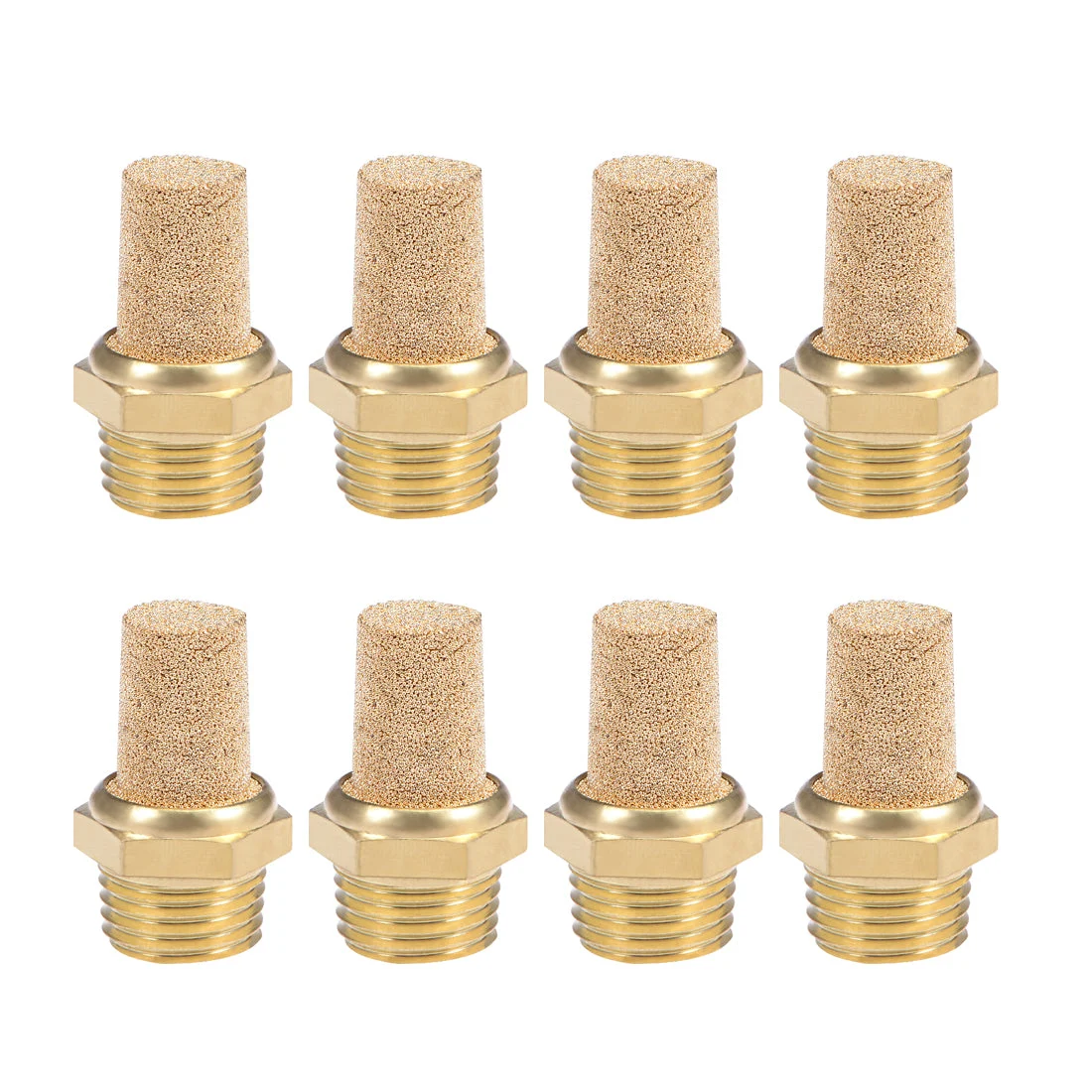 1/4 PT Sintered Bronze Exhaust Muffler with Brass Body Protruding 8pcs