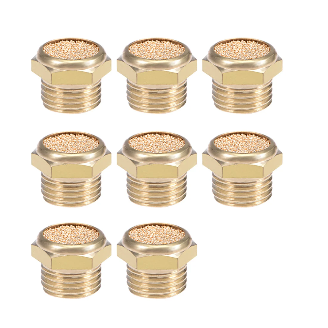 1/4 PT Sintered Bronze Exhaust Muffler with Brass Body Flat 8pcs