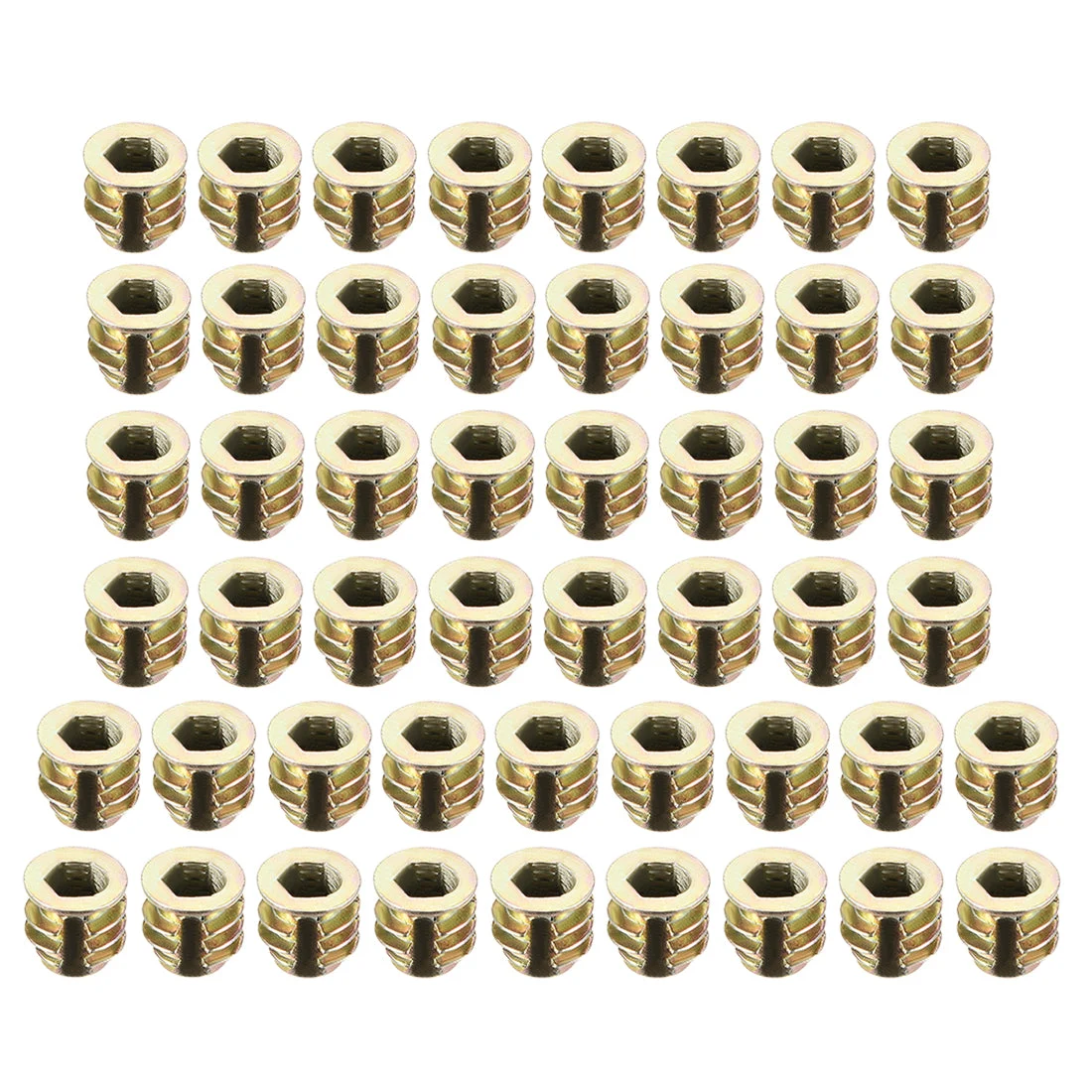 Threaded Insert Nuts Zinc Alloy Hex Socket M4 Internal Threads 8mm Length 50pcs