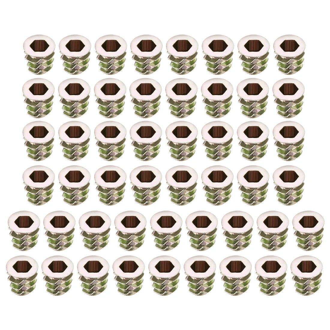 Threaded Insert Nuts Zinc Alloy Hex Socket M5 Internal Threads 10mm Length 50pcs