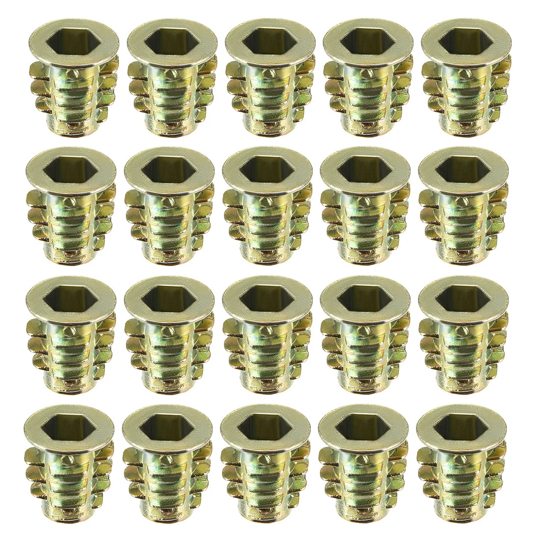 Threaded Insert Nuts Zinc Alloy Hex Socket M6 Internal Threads 13mm Length 20pcs