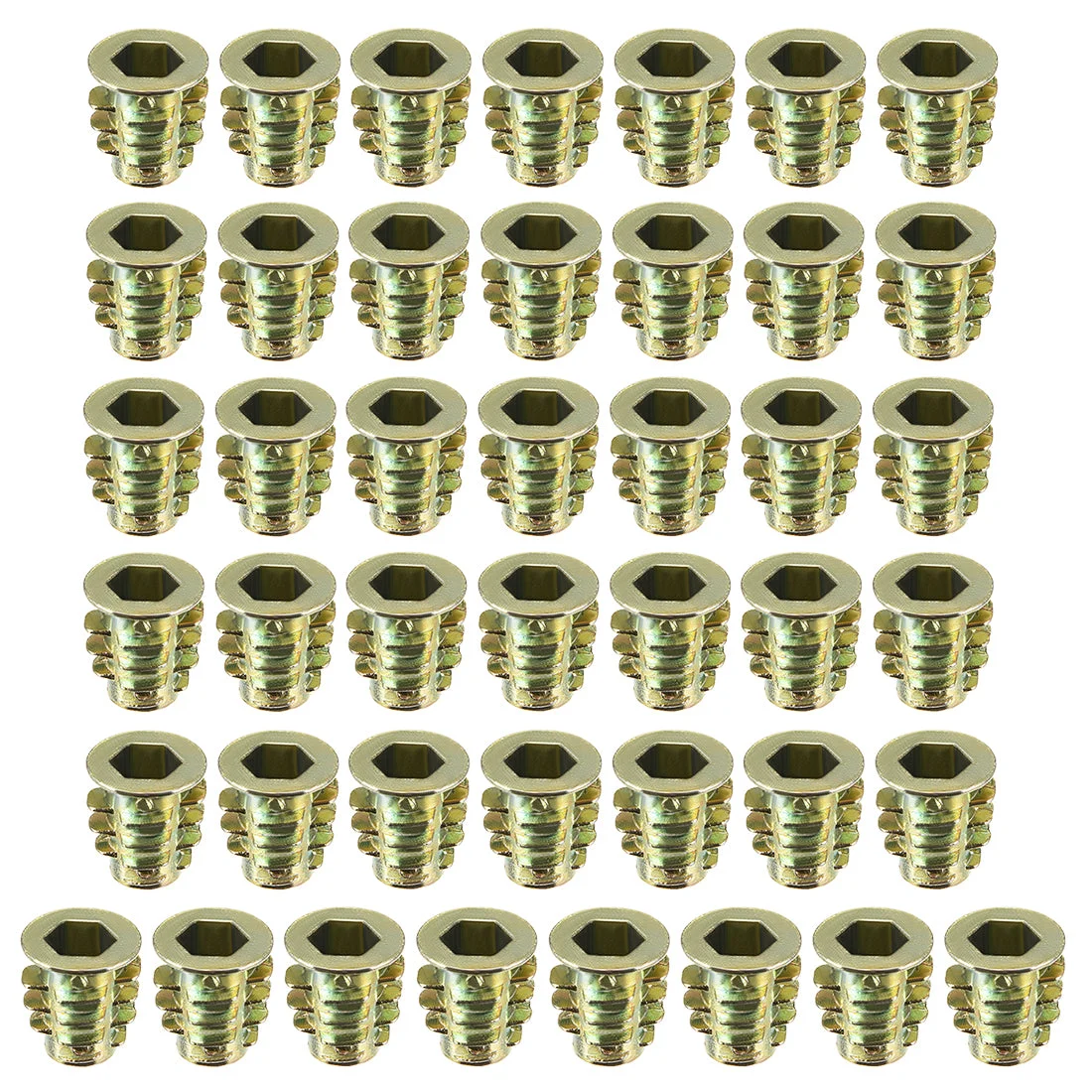 Threaded Insert Nuts Zinc Alloy Hex Socket M6 Internal Threads 13mm Length 50pcs