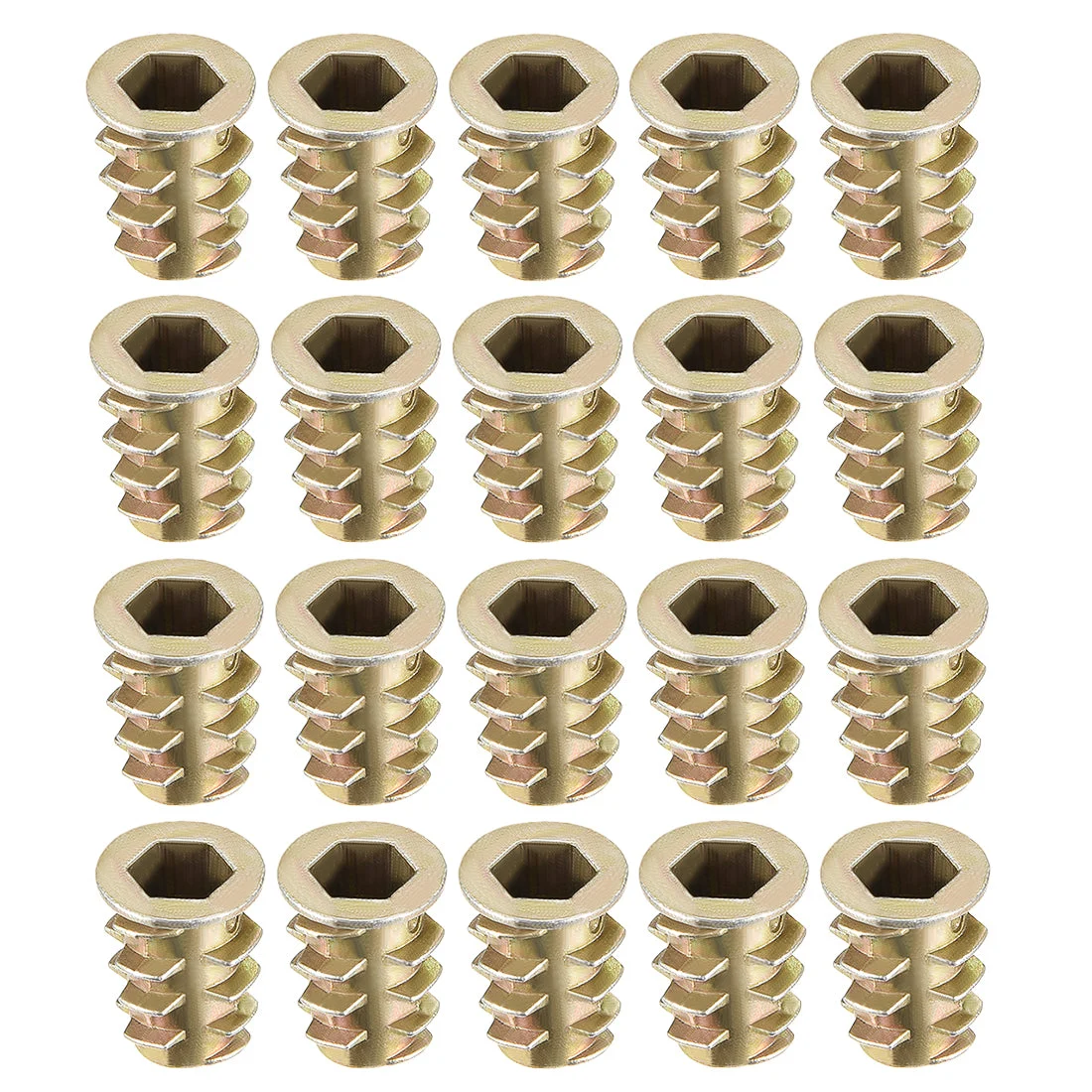 Threaded Insert Nuts Zinc Alloy Hex Socket M6 Internal Threads 14mm L 20X