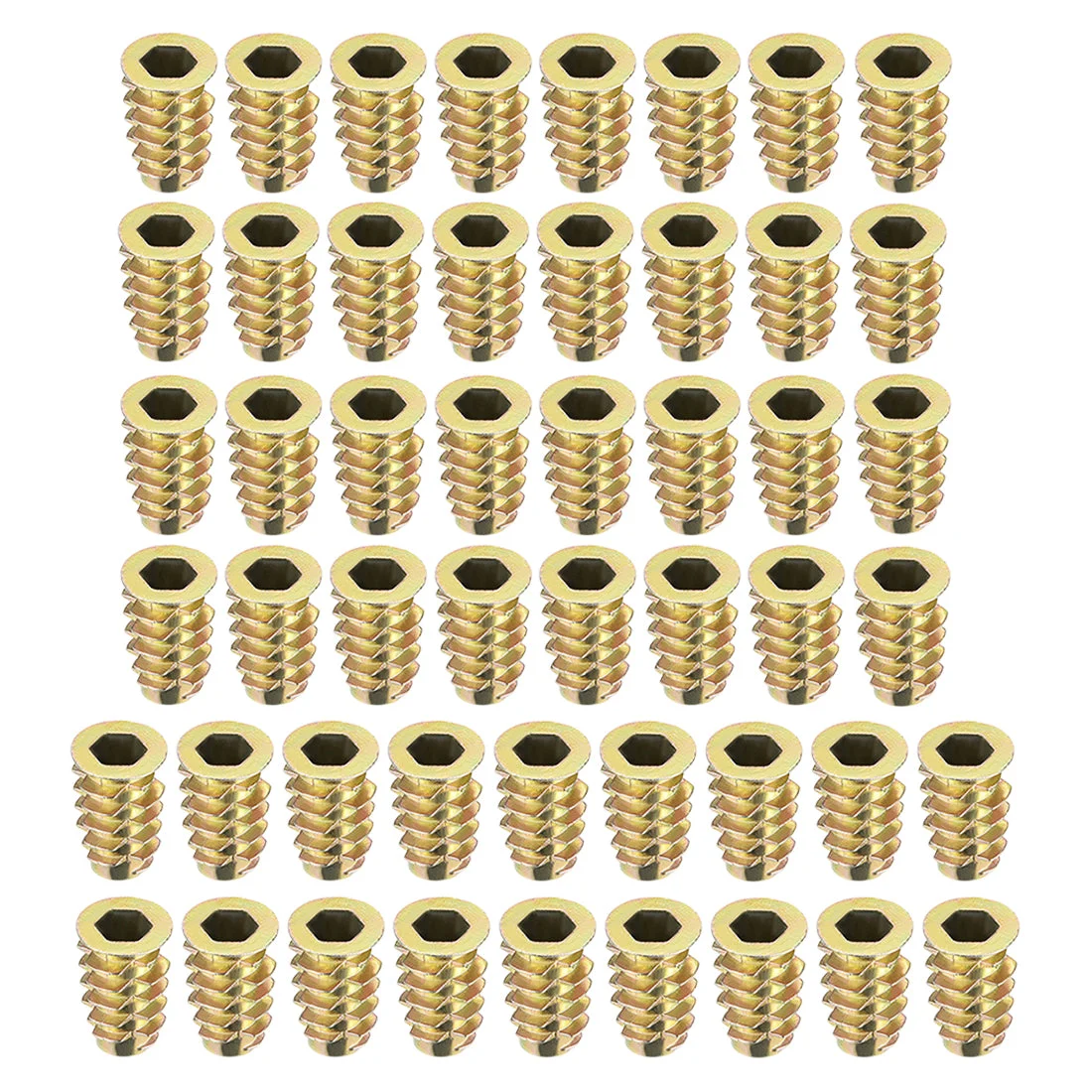 Threaded Insert Nuts Zinc Alloy Hex Socket M6 Internal Threads 18mm Length 50pcs