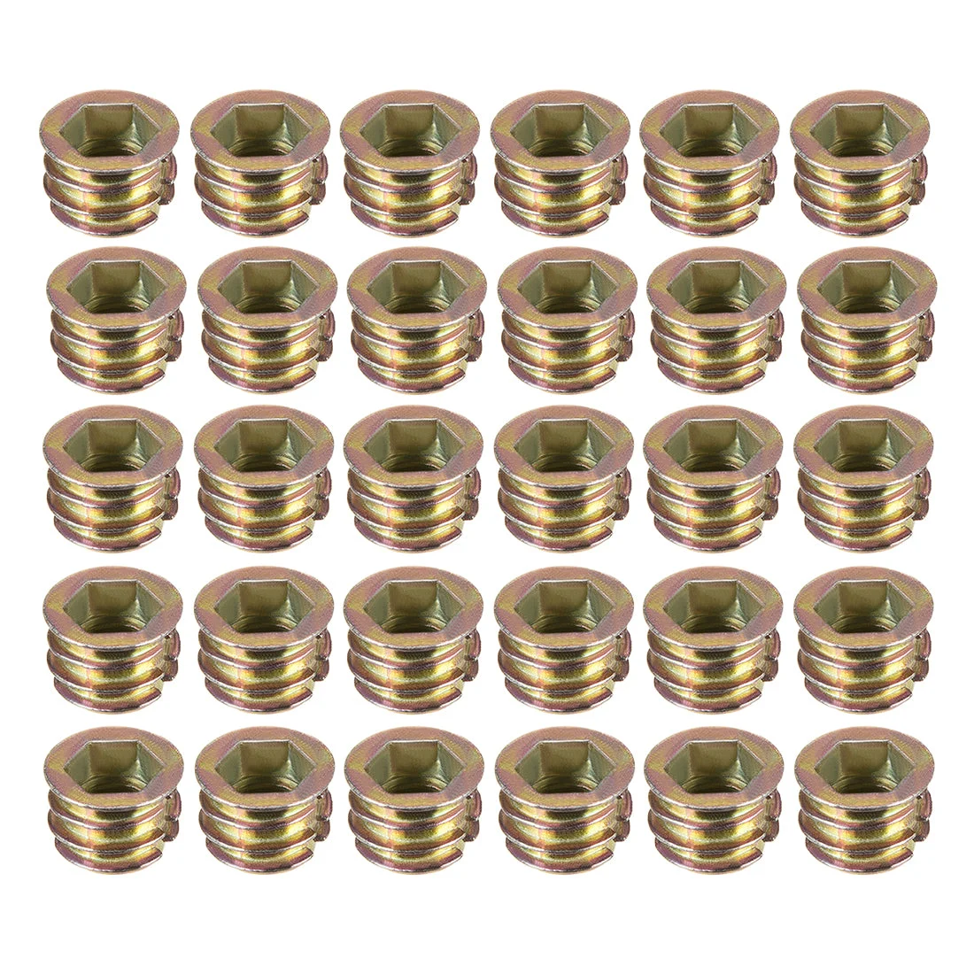 Threaded Insert Nuts Zinc Alloy Hex Socket M8 Internal Threads 10mm Length 30pcs
