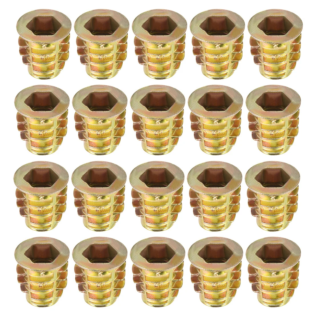 20pcs Threaded Insert Nuts Zinc Alloy Hex Socket M8 Internal Threads 15mm Length