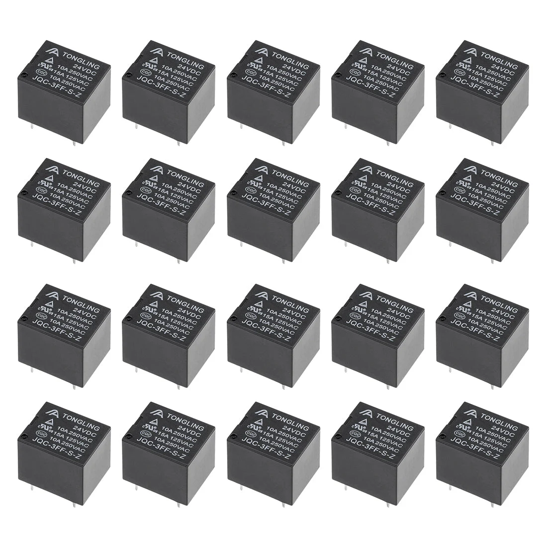 20 Pcs JQC-3FF-S-Z DC 24V Coil SPDT 5 Pin PCB Electromagnetic Power Relay