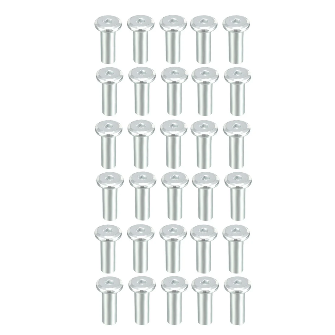 M6x22mm Rivet Hex Socket Head Insert Nut Screw Post Nickel Plated 30pcs