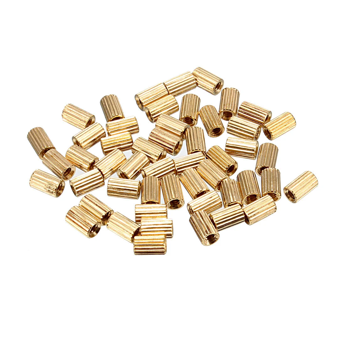 50pc Brass Round Straight PCB Female Thread Standoff Spacer M2x3x5mm