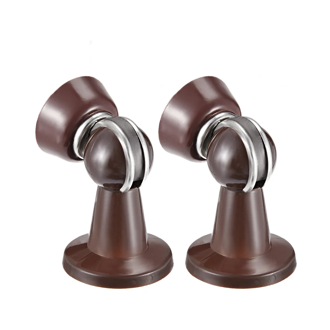Plastic Door Magnetic Catch Holder Stopper With Hidden Screw Mounts Brown 2pcs