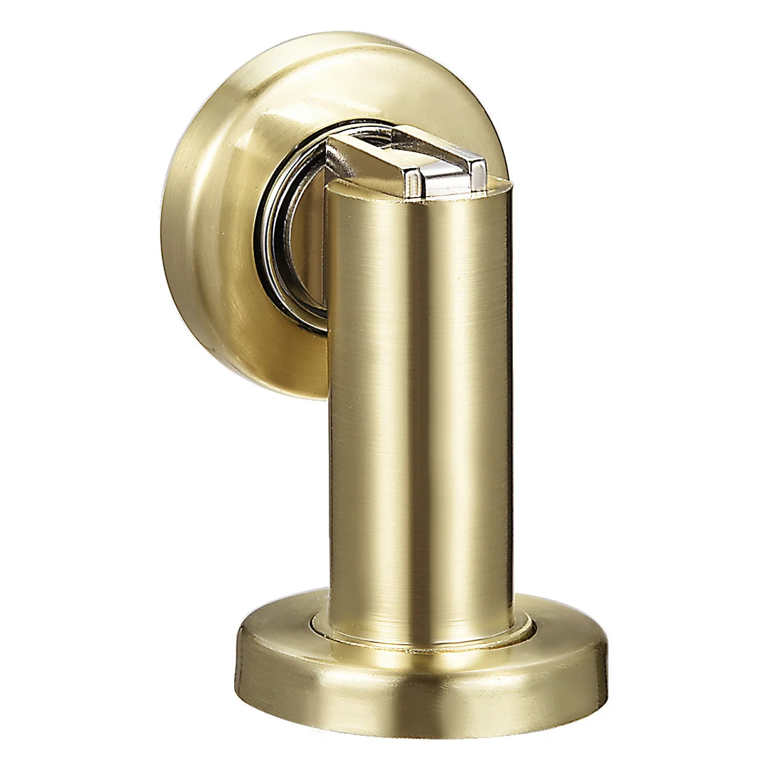 Zinc Alloy Door Magnetic Catch Holder Stopper Doorstop Brushed Screw Floor Mount Bright Gold