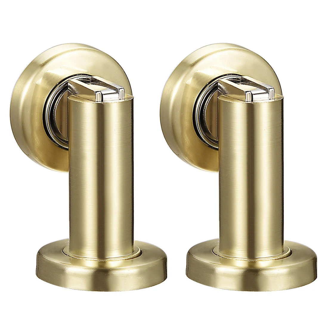 Zinc Alloy Door Magnetic Catch Holder Stopper Doorstop Brushed Conceal Screw Floor Mount Gold Tone 2pcs